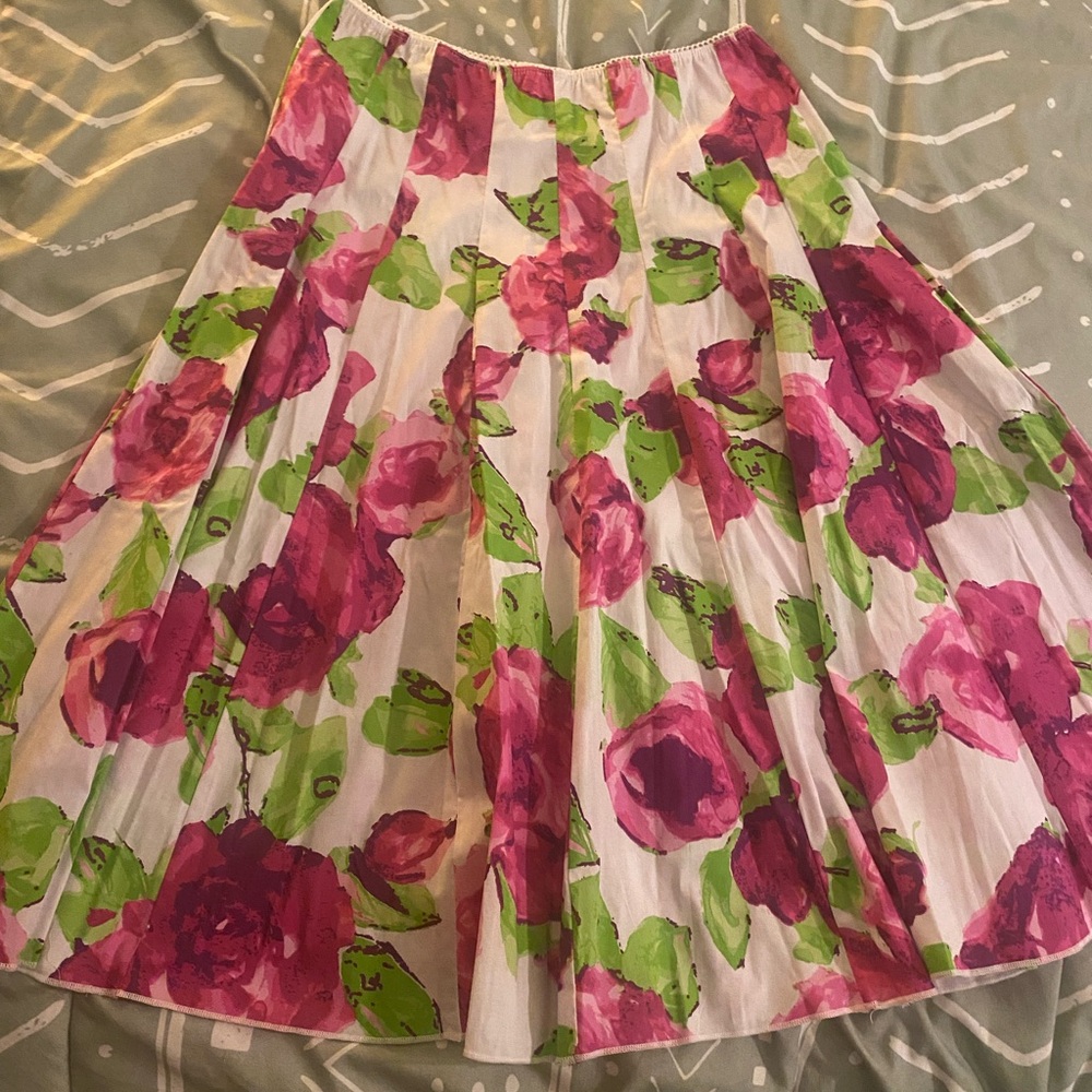 A line Floral flower spring Easter skirt size large - Picture 2 of 4